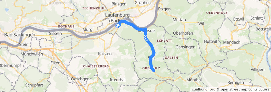 Mapa del recorrido Bus 141: Laufenburg => Obersulz de la línea  en .