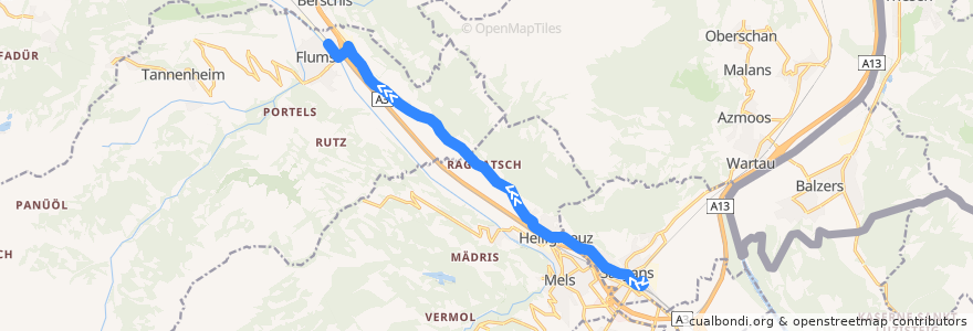 Mapa del recorrido Bus 441 de la línea  en Wahlkreis Sarganserland.