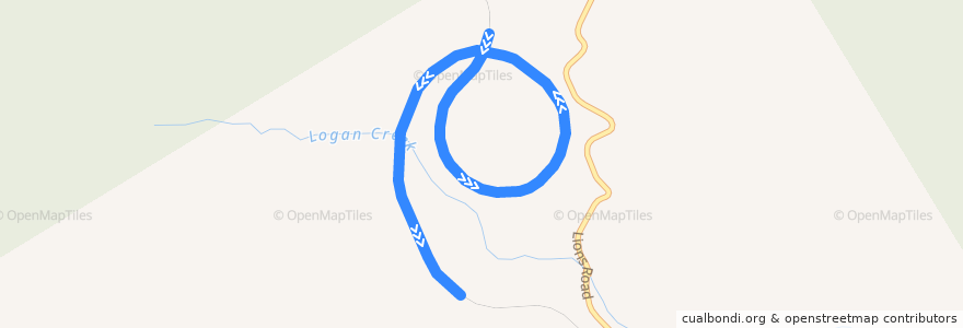 Mapa del recorrido Border Loop de la línea  en Kyogle Council.