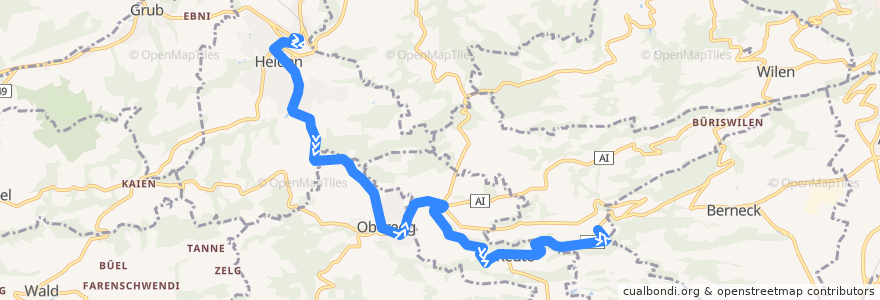 Mapa del recorrido Bus 228: Heiden => Oberegg AI => Sonderegg de la línea  en St. Gallen.