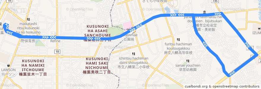 Mapa del recorrido 山手線 de la línea  en Jepun.