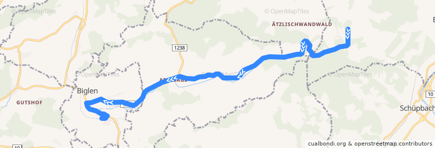 Mapa del recorrido Bus 472: Moosegg => Biglen de la línea  en Verwaltungskreis Bern-Mittelland.