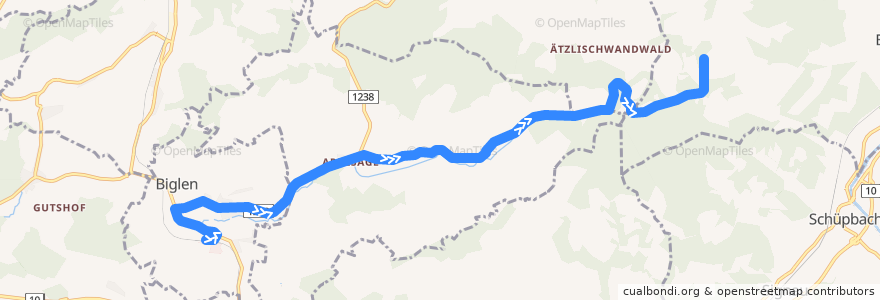 Mapa del recorrido Bus 472: Biglen => Moosegg de la línea  en Verwaltungskreis Bern-Mittelland.