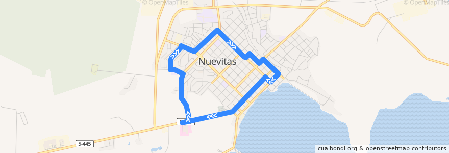 Mapa del recorrido Ruta 7 (Centro Urbano - Casco Viejo - Hospital - Micro Distrito 2) de la línea  en Ciudad de Nuevitas.