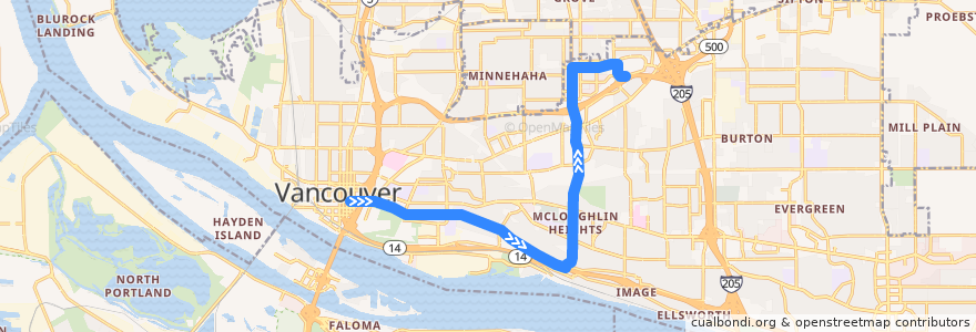 Mapa del recorrido Bus 32: Vancouver City Center => Vancouver Mall Transit Center de la línea  en Vancouver.