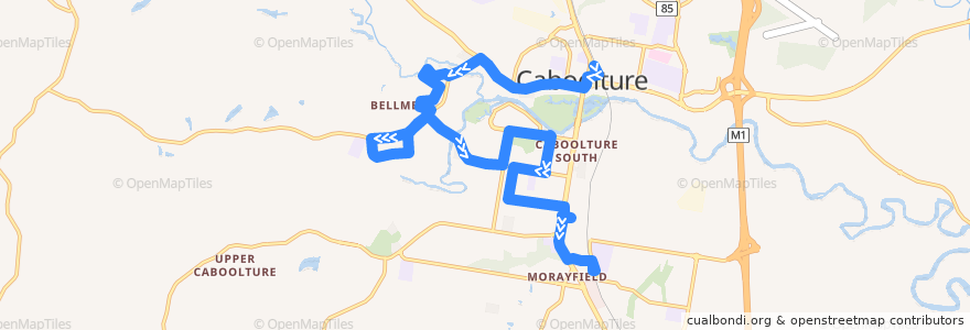 Mapa del recorrido Caboolture station to Morayfield station de la línea  en City of Moreton Bay.