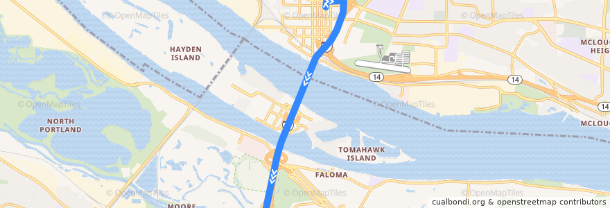 Mapa del recorrido Bus 60: Vancouver City Center => Delta Park de la línea  en Amerika Birleşik Devletleri.