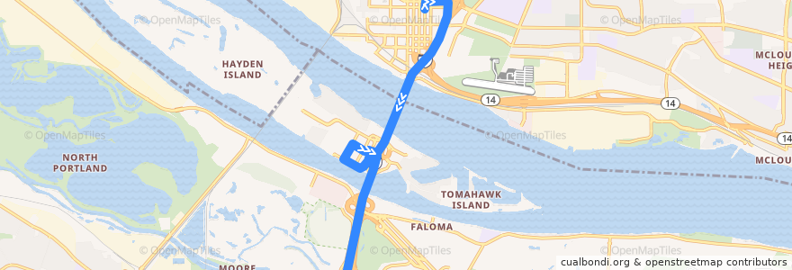Mapa del recorrido Bus 60: Vancouver City Center => Delta Park de la línea  en Amerika Birleşik Devletleri.