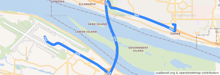 Mapa del recorrido Bus 67: Portland Airport => Fisher's Landing Transit Center de la línea  en United States.