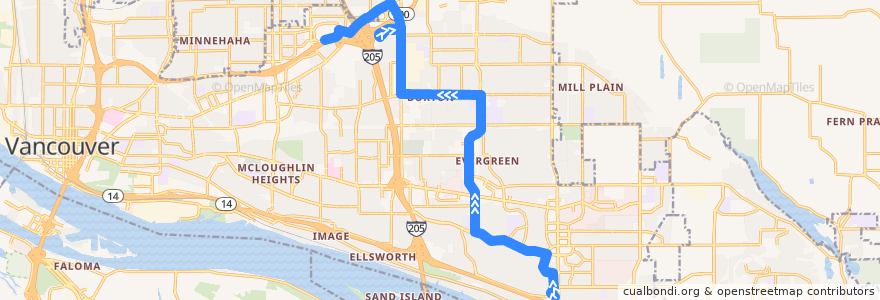 Mapa del recorrido Bus 80: Fisher's Landing => Vancouver Mall de la línea  en Vancouver.