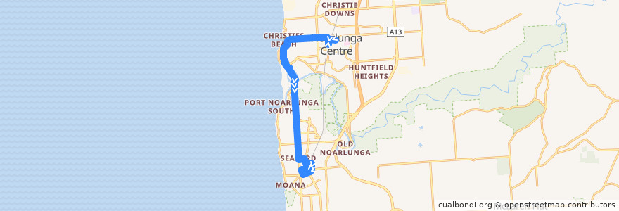 Mapa del recorrido Bus 750C - Colonnades Centre Interchange to Seaford Centre de la línea  en City of Onkaparinga.