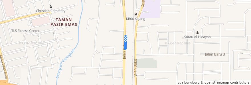 Mapa del recorrido T464: MRT Kajang => Teras Jernang de la línea  en Kajang Municipal Council.