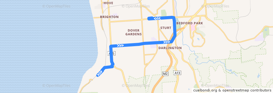 Mapa del recorrido Bus 640 - Marino to Marion Centre Interchange de la línea  en Adelaide.