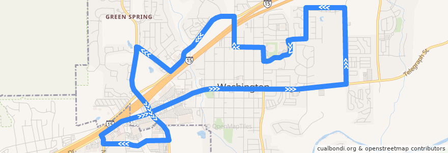 Mapa del recorrido 7 - Washington de la línea  en Washington.