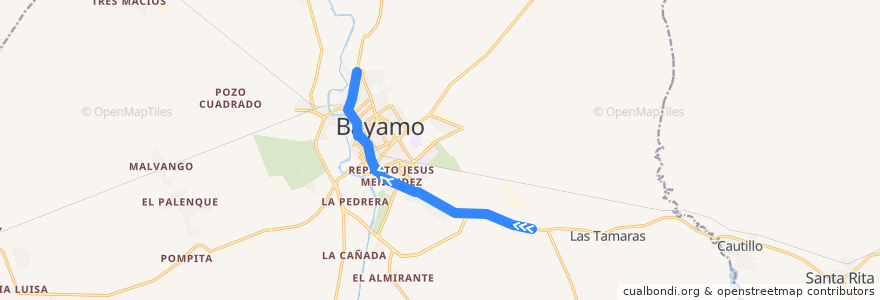 Mapa del recorrido Campestre-Combinado Lácteo de la línea  en Ciudad de Bayamo.