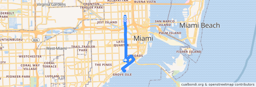 Mapa del recorrido MDT 12: Northside Station => Mercy Hospital de la línea  en マイアミ.