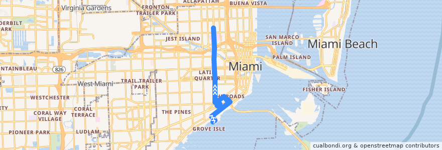 Mapa del recorrido MDT 12: Mercy Hospital => Northside Station de la línea  en Miami.