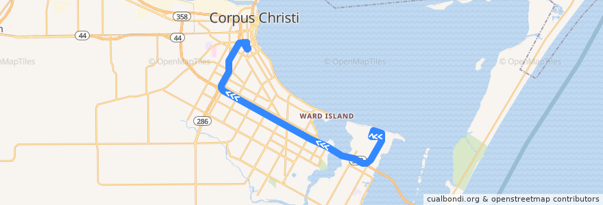 Mapa del recorrido Advanced Industries de la línea  en Corpus Christi.