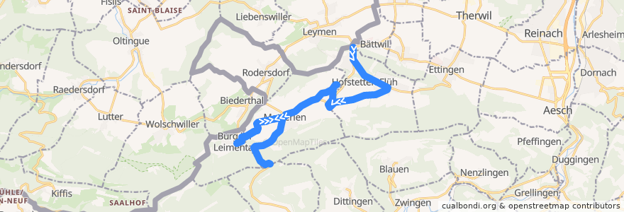 Mapa del recorrido Bus 69: Flüh, Bahnhof => Burg im Leimental => Challhöchi de la línea  en .