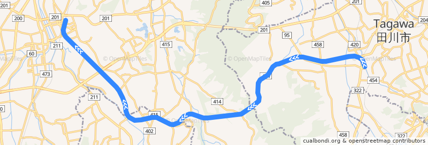 Mapa del recorrido JR後藤寺線 de la línea  en 福岡県.