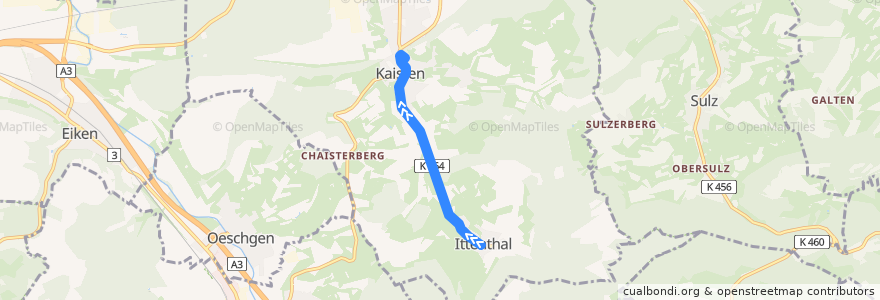 Mapa del recorrido Bus 144: Ittenthal => Kaisten de la línea  en Kaisten.