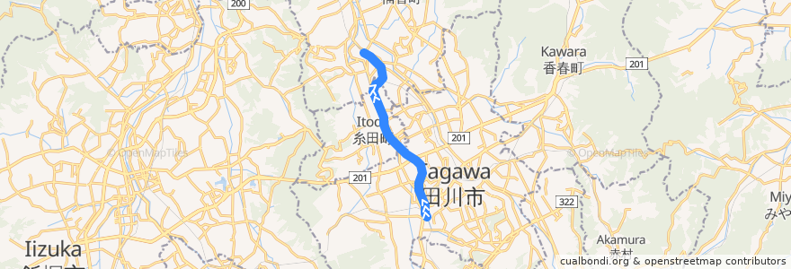 Mapa del recorrido 平成筑豊鉄道糸田線 de la línea  en 福岡県.