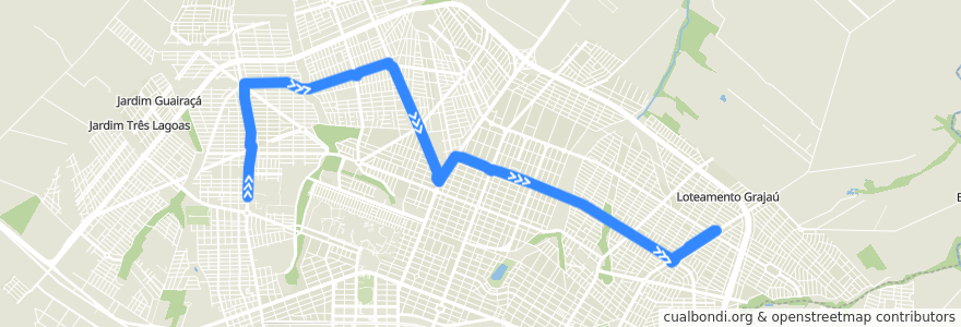 Mapa del recorrido 007 VOLTA : Interbairros Zona Norte de la línea  en Maringá.