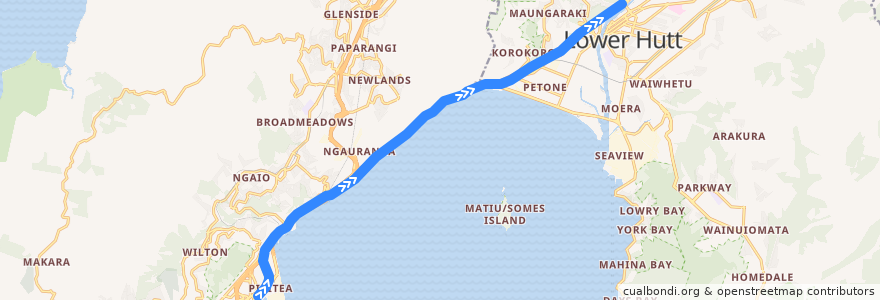 Mapa del recorrido Melling Line: Wellington => Melling de la línea  en Wellington.