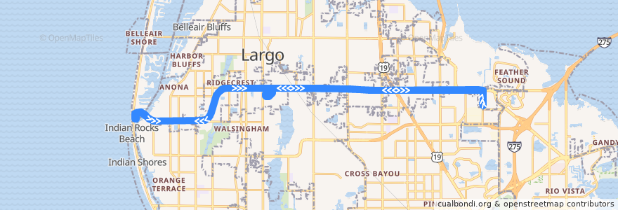 Mapa del recorrido PSTA route 59 de la línea  en Pinellas County.