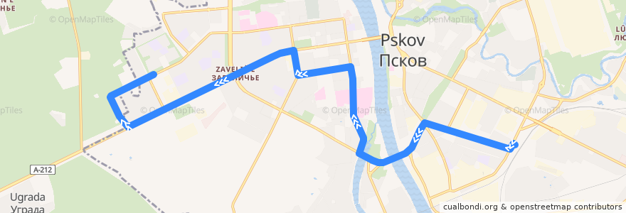 Mapa del recorrido Автобус №2 обратный de la línea  en городской округ Псков.