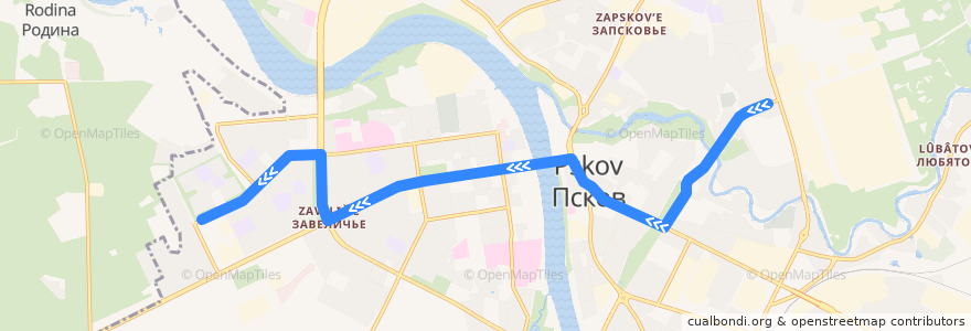 Mapa del recorrido Автобус №3 обратный de la línea  en городской округ Псков.