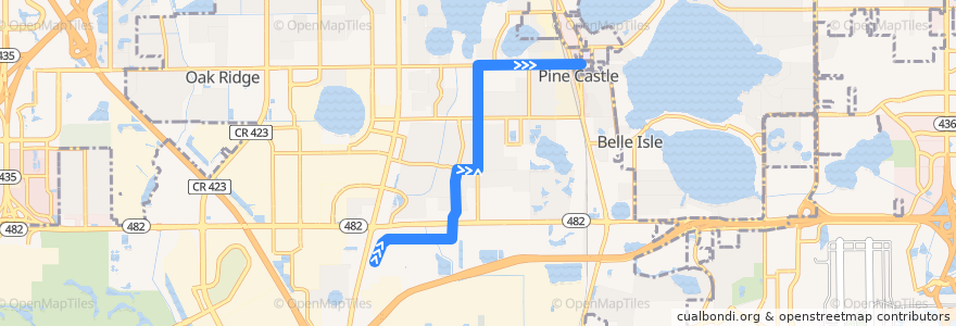 Mapa del recorrido 7 South Orange Avenue/Florida Mall (inbound) de la línea  en オレンジ郡 (フロリダ州).