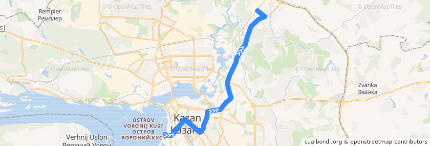 Mapa del recorrido А1 Речной порт - Дербышки de la línea  en городской округ Казань.