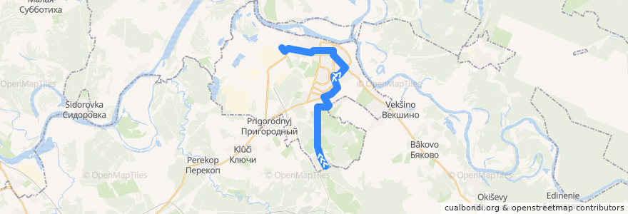 Mapa del recorrido 7 de la línea  en городской округ Кирово-Чепецк.