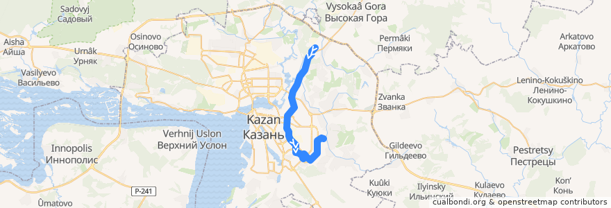 Mapa del recorrido А19 ДК им.Саид-Галиева – ул.Яфраклы de la línea  en городской округ Казань.