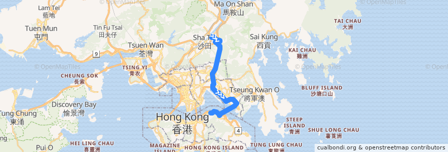 Mapa del recorrido Bus 682C (City One Shatin - North Point) (1) de la línea  en 香港 Hong Kong.