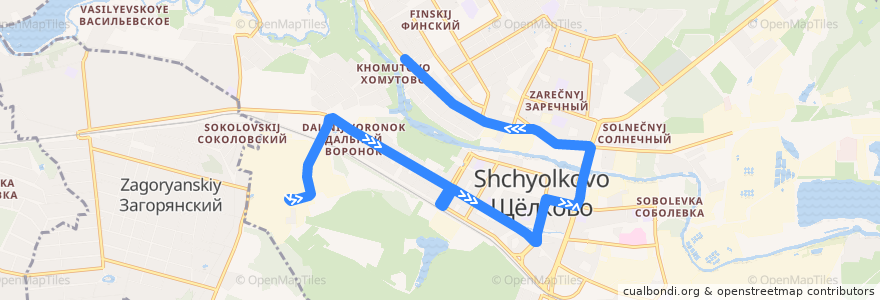 Mapa del recorrido Автобус 4: Завод «Спецмонтажизделие» => Широкая улица de la línea  en городской округ Щёлково.