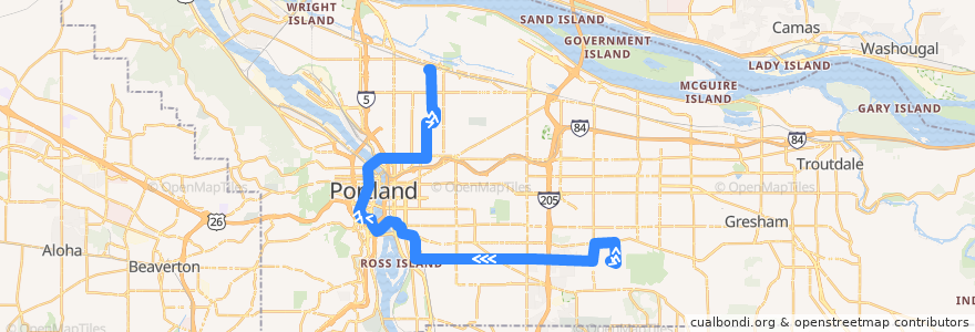 Mapa del recorrido Bus 17: Holgate & 134th => Saratoga & 27th de la línea  en Portland.