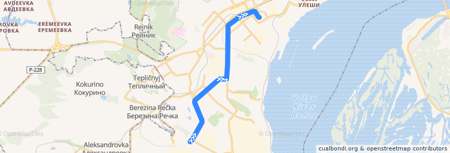 Mapa del recorrido Трамвай №7 ООО «Саратоворгсинтез» - Площадь Орджоникидзе de la línea  en городской округ Саратов.