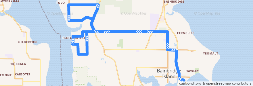 Mapa del recorrido Kitsap Transit #106 Fletcher Bay (to Bainbridge Island Ferry) de la línea  en Bainbridge Island.