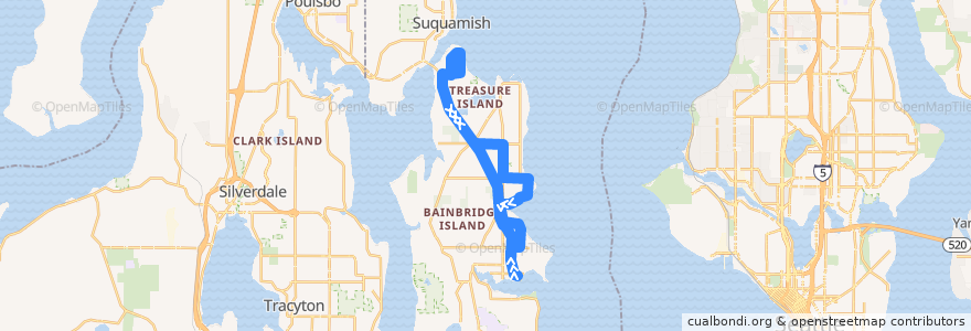 Mapa del recorrido Kitsap Transit #94 Agate Point (to Bainbridge Island Ferry) de la línea  en Bainbridge Island.