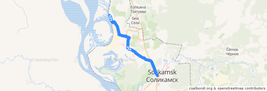 Mapa del recorrido Автобус №2: Боровая - Автостанция (Центр) de la línea  en Соликамский городской округ.