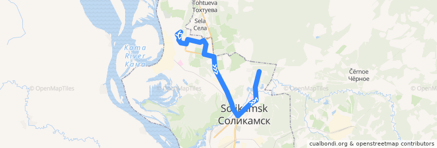 Mapa del recorrido Автобус №17: Дубрава - Автостанция (Центр) - Клестовка de la línea  en Соликамский городской округ.