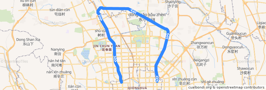 Mapa del recorrido Subway 13: 东直门 => 西直门 de la línea  en 北京市.