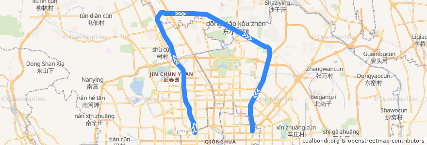 Mapa del recorrido Subway 13: 西直门 => 东直门 de la línea  en پکن.