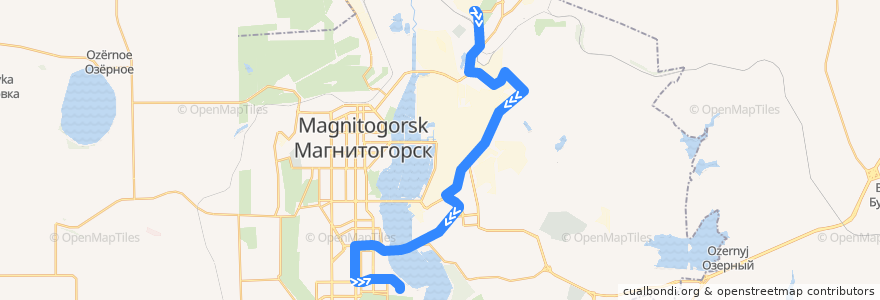 Mapa del recorrido Трамвай №9:ЛЦП - Коробова de la línea  en Магнитогорский городской округ.