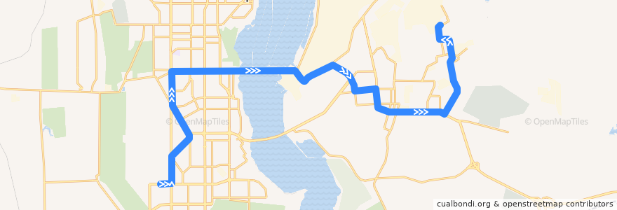 Mapa del recorrido Трамвай №16: Тевосяна - РИС de la línea  en Магнитогорский городской округ.