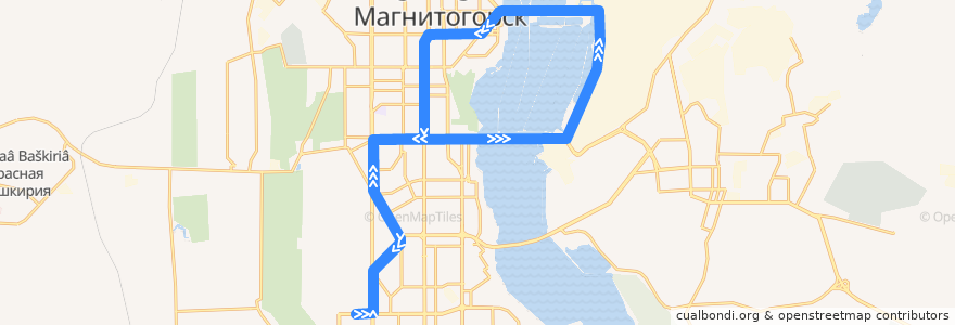 Mapa del recorrido Трамвай №33 de la línea  en Магнитогорский городской округ.