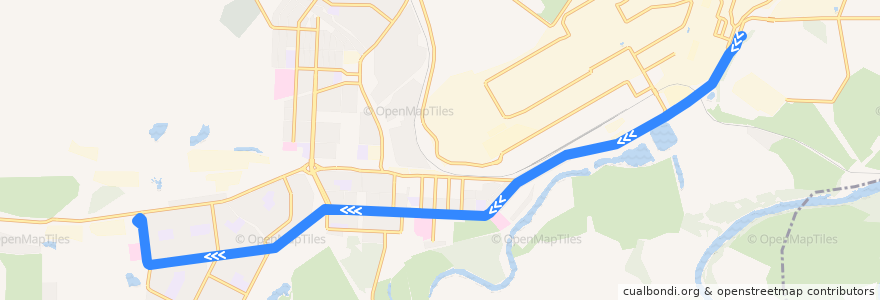 Mapa del recorrido Трамвай 1: КХП-ТУ de la línea  en городской округ Новотроицк.