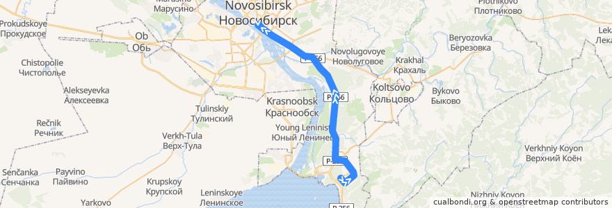 Mapa del recorrido Автобус №8 Цветной проезд - Речной вокзал de la línea  en городской округ Новосибирск.